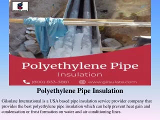 polyethylene pipe insulation