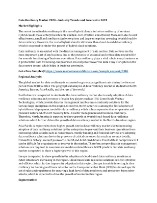 data resiliency market 2020 industry trends