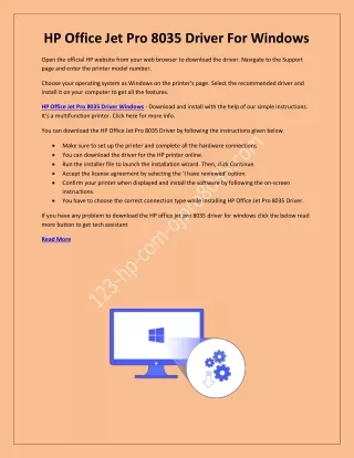 HP Office Jet Pro 8035 Driver For Windows System