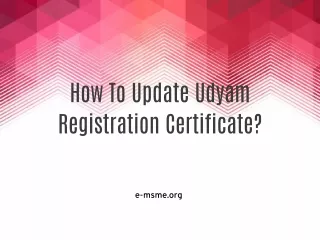 How To Update Udyam Registration Certificate?