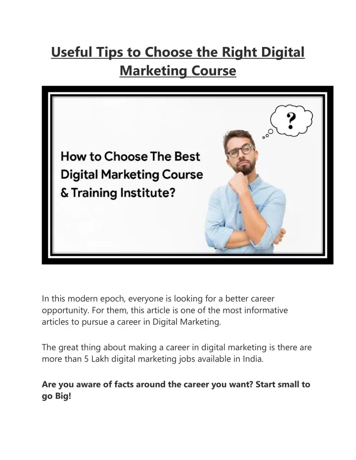useful tips to choose the right digital marketing