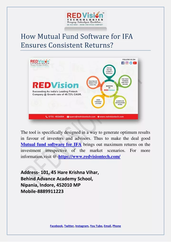 how mutual fund software for ifa ensures