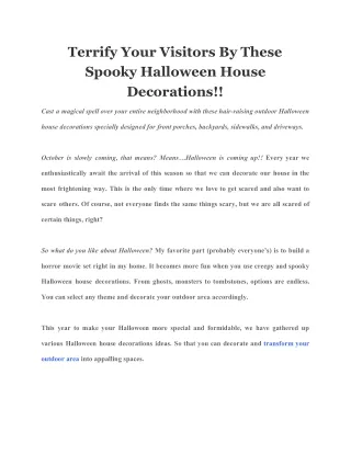 Terrify Your Visitors By These Spooky Halloween House Decorations!!