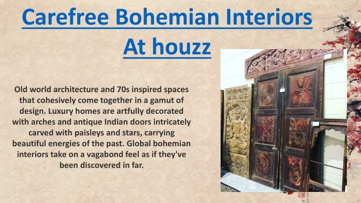 Ppt Carefree Bohemian Interiors Powerpoint Presentation Free Download Id