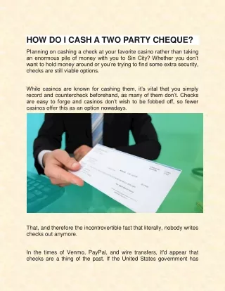 how do i cash a two party cheque