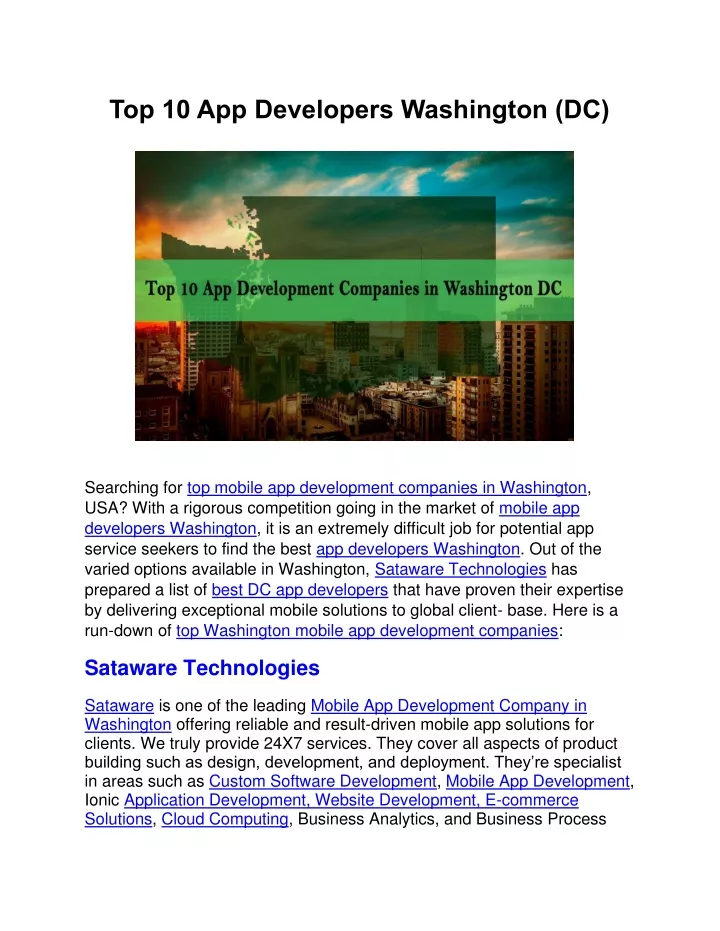 top 10 app developers washington dc