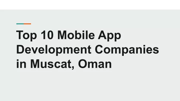 top 10 mobile app development companies in muscat