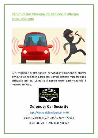 servizi di installazione del sensore di allarme