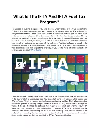 What Is The IFTA And IFTA Fuel Tax Program?