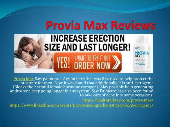 provia max saw palmetto action herb that