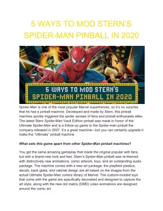 5 ways to mod stern s spider man pinball in 2020