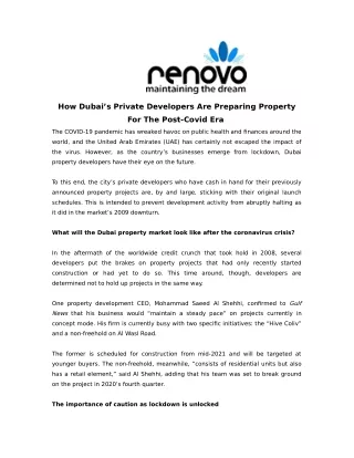 how dubai s private developers are preparing