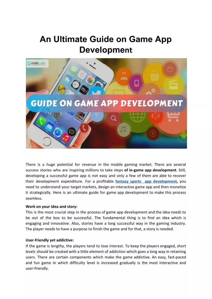an ultimate guide on game app developme nt