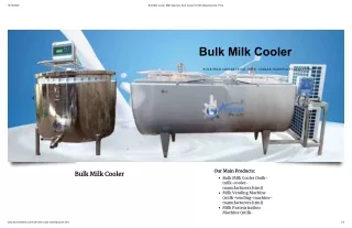 Bulk Milk Cooler Manufacturers