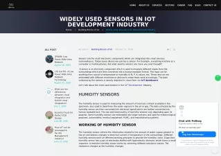 Widely used sensors in Iot application development