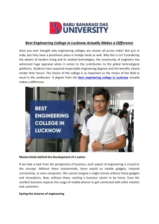 Best Engineering College in Lucknow Actually Makes a Difference