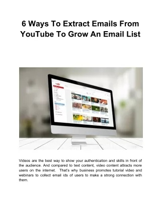 6 ways to extract emails from youtube to grow