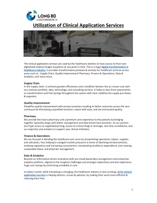 utilization of clinical application services