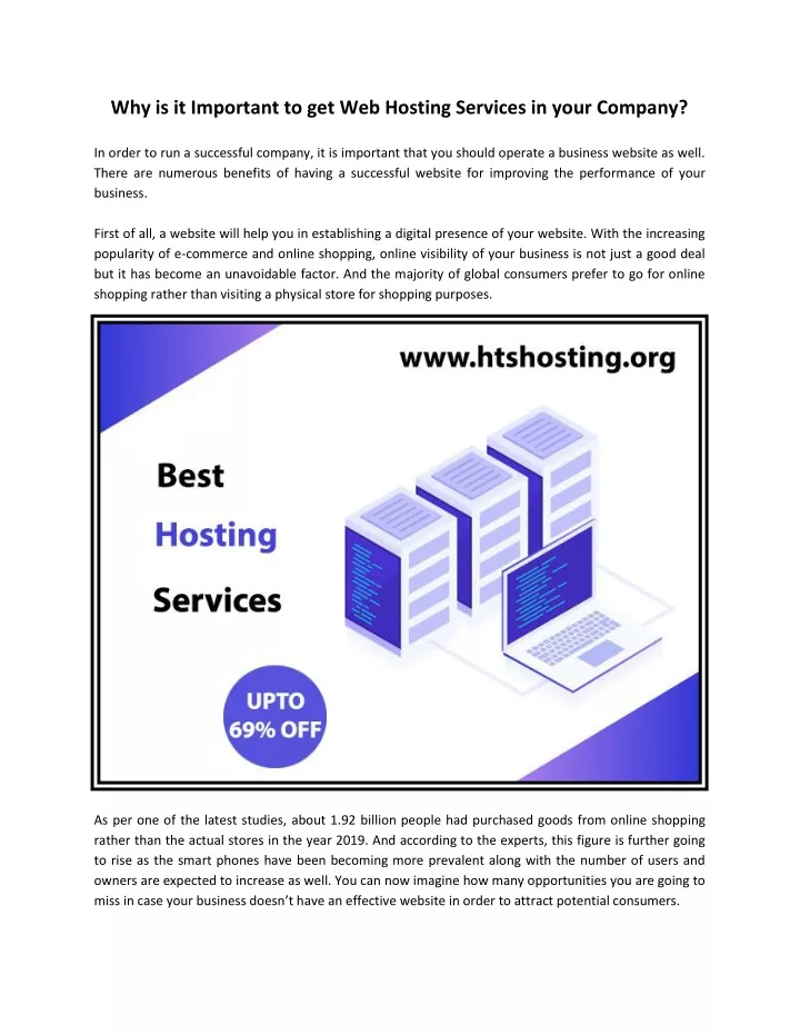 why is it important to get web hosting services