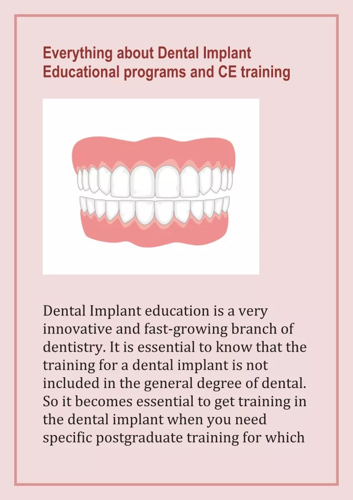 everything about dental implant educational