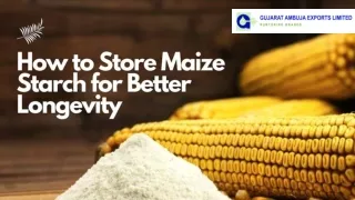 How to Store Maize Starch for Better Longevity