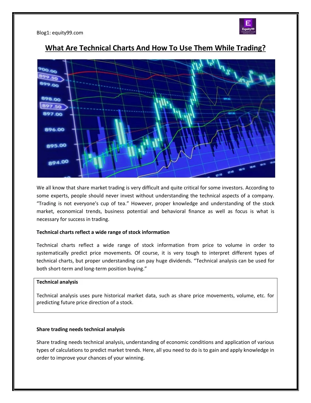 PPT - What Are Technical Charts And How To Use Them While Trading ...