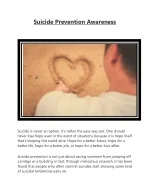 Suicide Prevention Awareness - slide 1