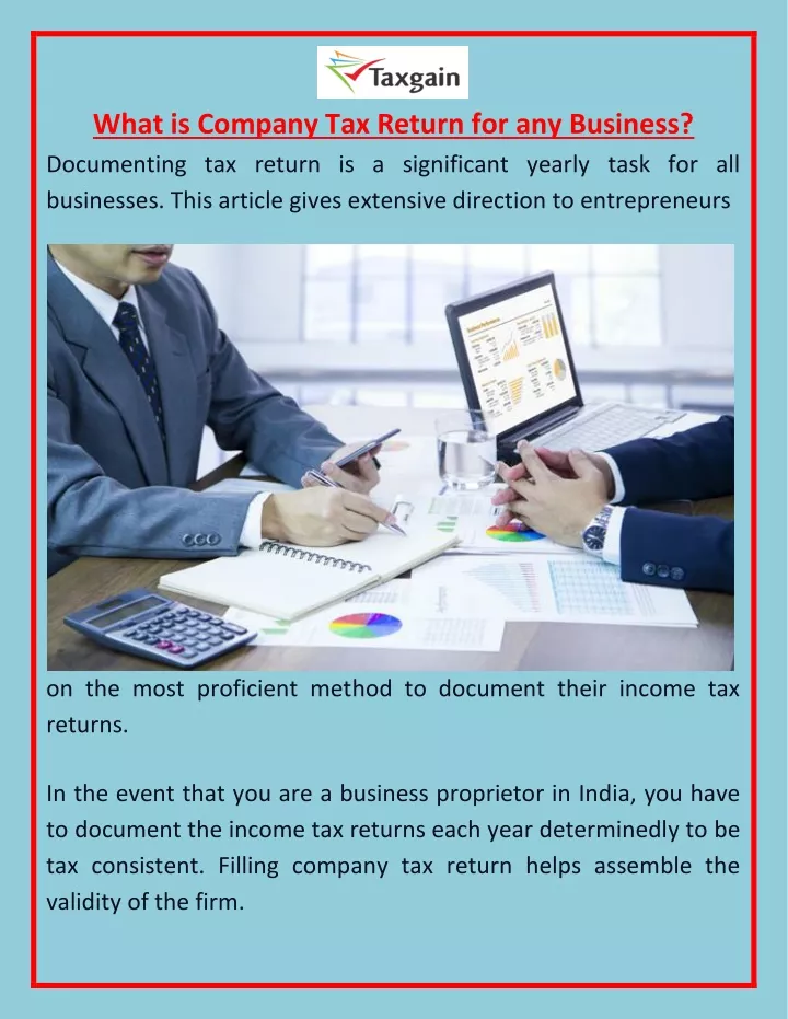 what is company tax return for any business