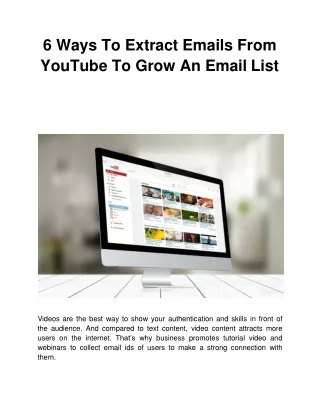 6 ways to extract emails from youtube to grow an email list