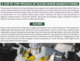 A Step by Step Process of Silicon Wafer Manufacturing