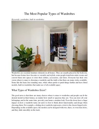 the most popular types of wardrobes