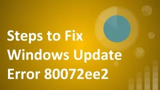 How to Fix Windows Update Error 80072ee2