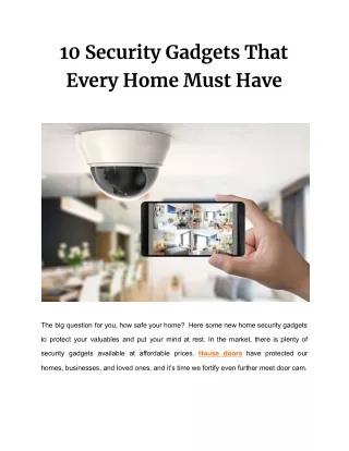 Security Gadgets That Every Home Must Have