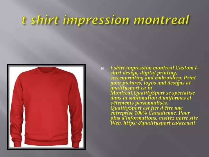 t shirt impression montreal