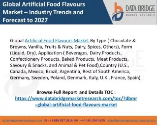global artificial food flavours market industry