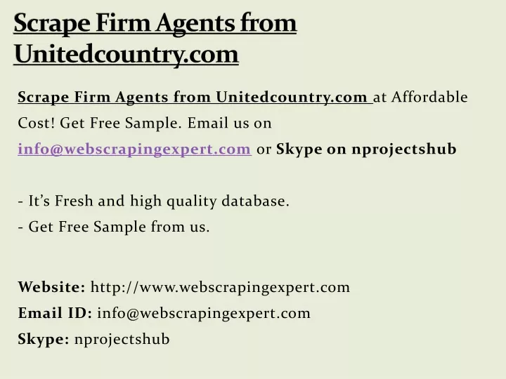 scrape firm agents from unitedcountry com
