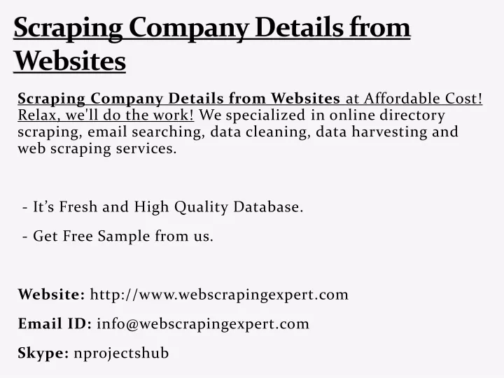 scraping company details from websites