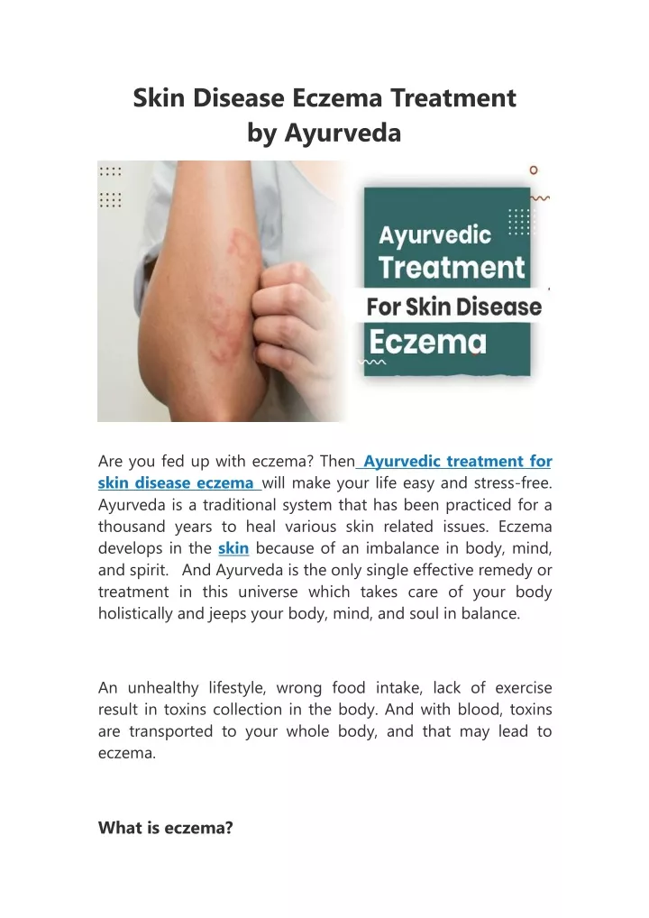 skin disease eczema treatment by ayurveda