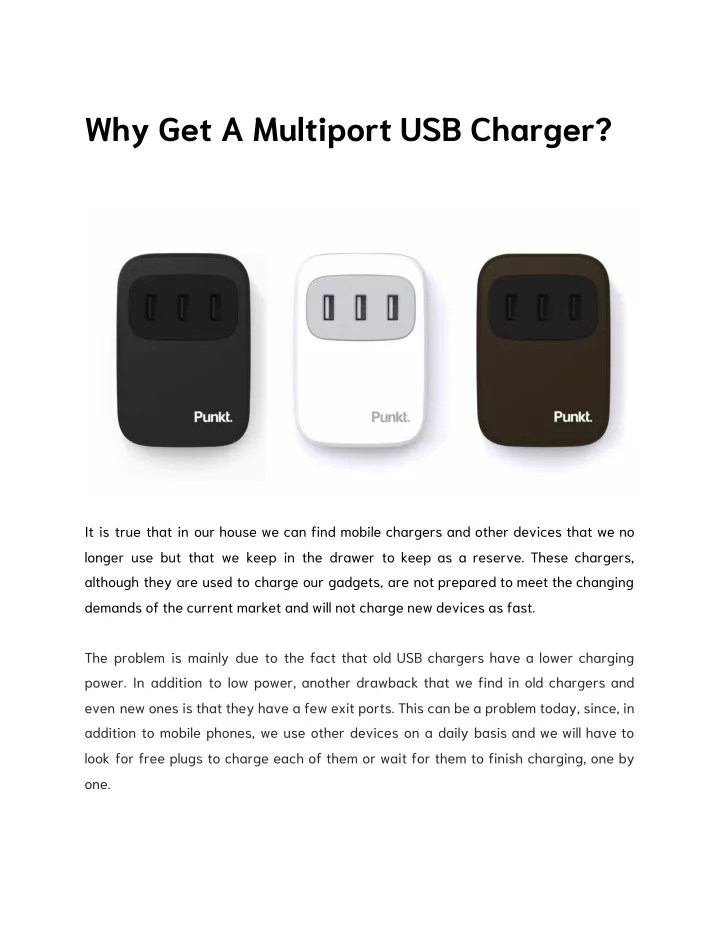 why get a multiport usb charger