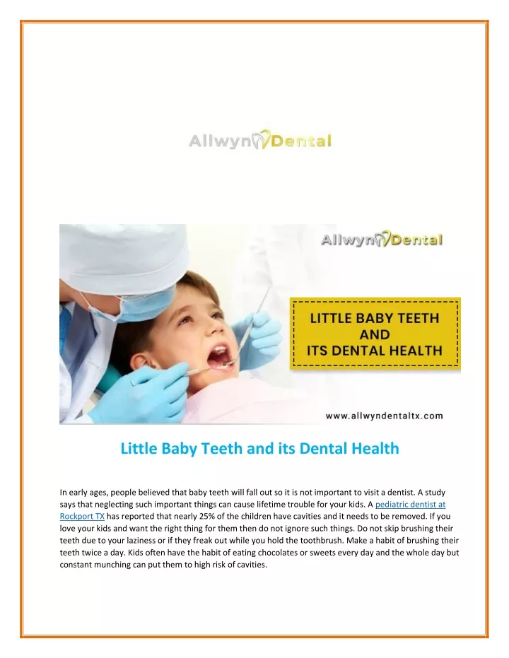 little baby teeth and its dental health