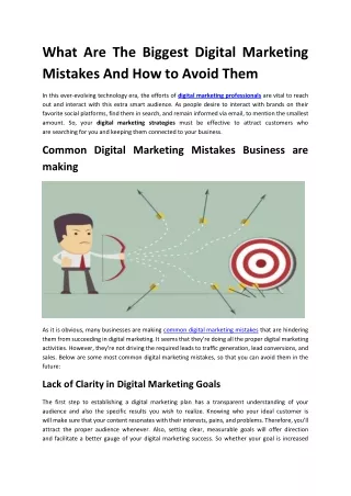 What Are The Biggest Digital Marketing Mistakes And How to Avoid Them