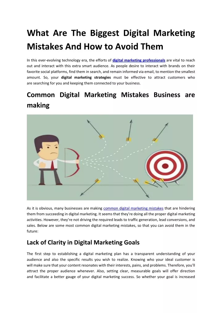 what are the biggest digital marketing mistakes