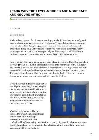 learn why the level 5 doors are most safe