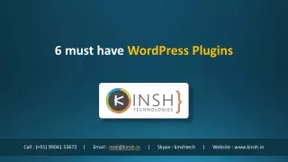 6 must have WordPress Plugins