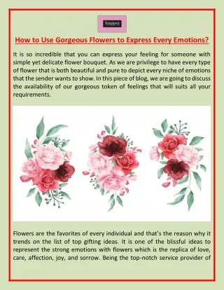 how to use gorgeous flowers to express every