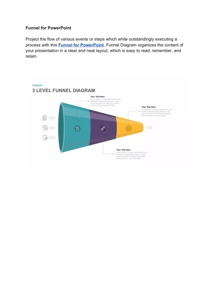 funnel for powerpoint project the flow of various