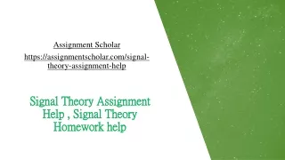 Signal Theory Assignment Help
