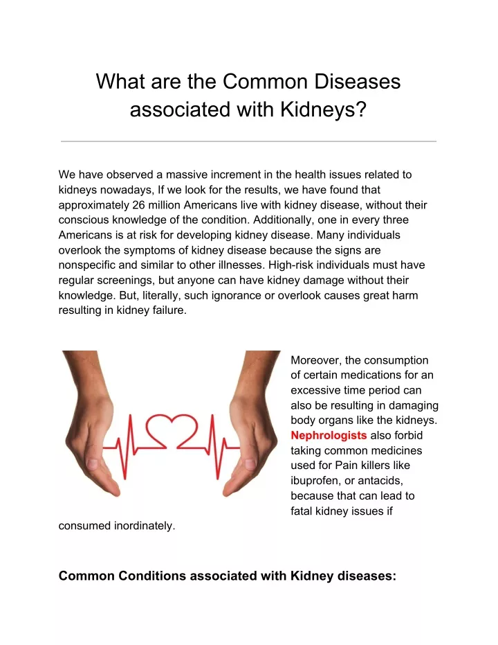 what are the common diseases associated with