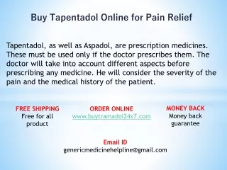 Buy Tapentadol 100Mg Tablets Online for Pain Relief