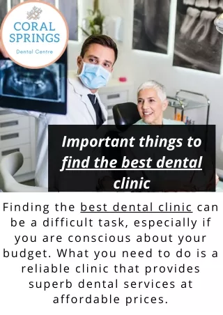 Find the Best Dentist - Coral Springs Dental Centre